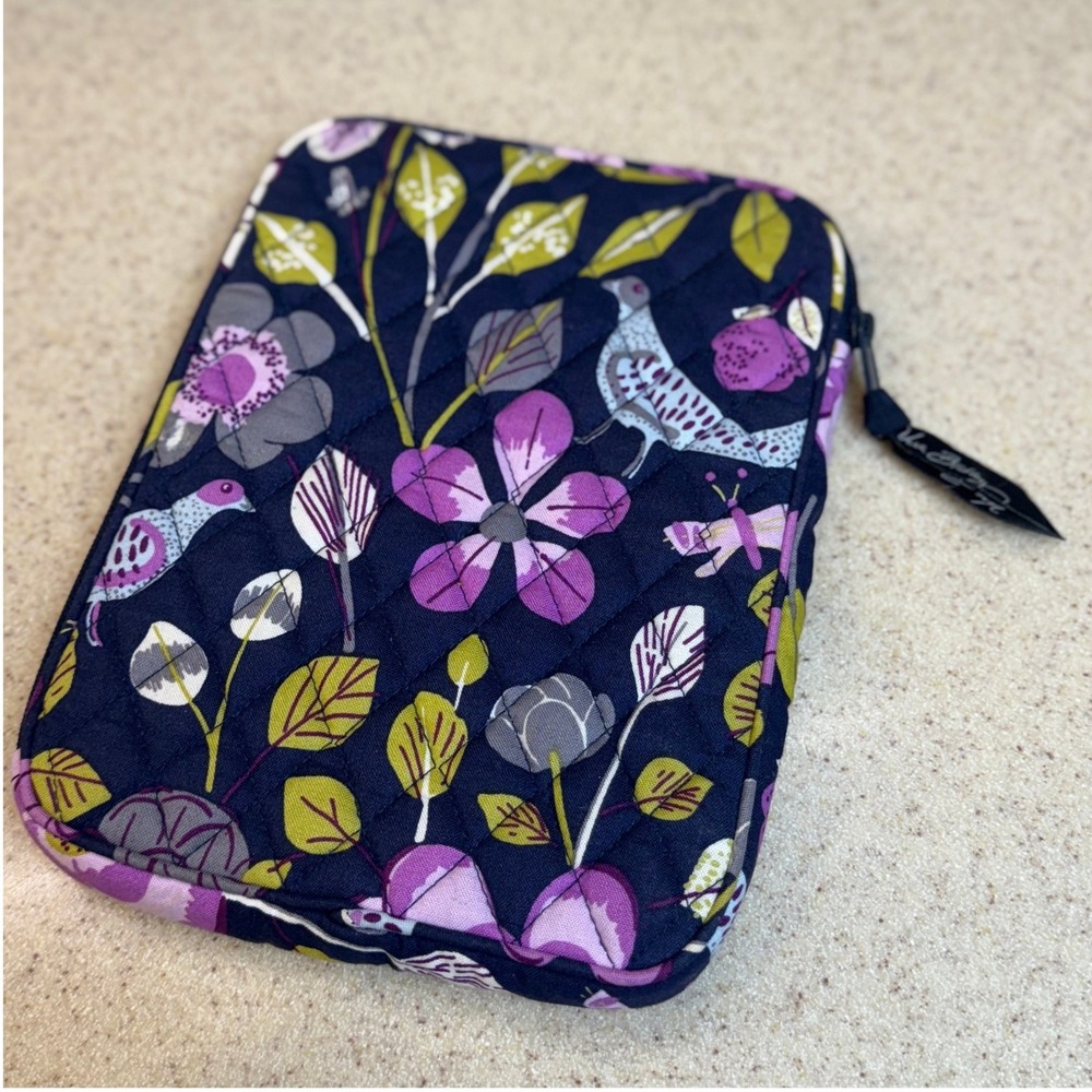 Vera Bradley Night and Day Indigo Quilted Floral Tablet E-Reader Padded Sleeve